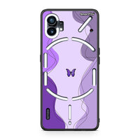 Thumbnail for Nothing Phone 1 Purple Mariposa Θήκη Αγίου Βαλεντίνου από τη Smartfits με σχέδιο στο πίσω μέρος και μαύρο περίβλημα | Smartphone case with colorful back and black bezels by Smartfits