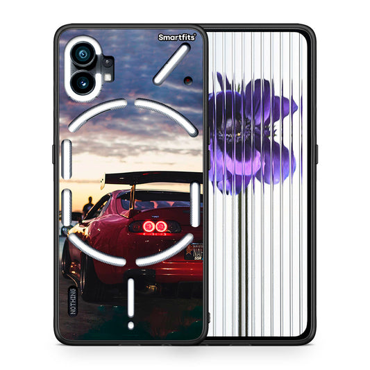 Θήκη Nothing Phone 1 Racing Supra από τη Smartfits με σχέδιο στο πίσω μέρος και μαύρο περίβλημα | Nothing Phone 1 Racing Supra case with colorful back and black bezels