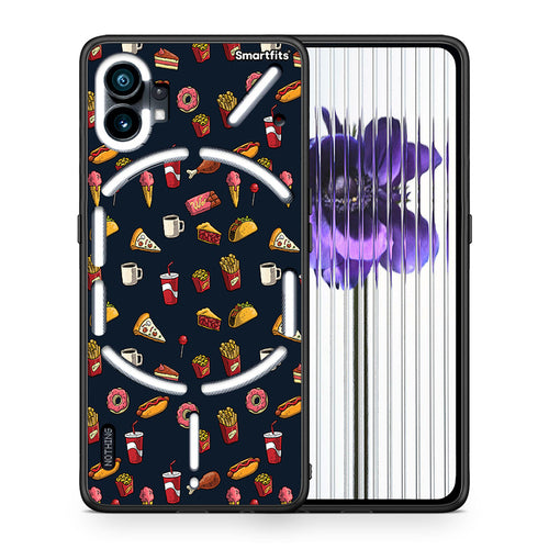 Θήκη Nothing Phone 1 Hungry Random από τη Smartfits με σχέδιο στο πίσω μέρος και μαύρο περίβλημα | Nothing Phone 1 Hungry Random case with colorful back and black bezels
