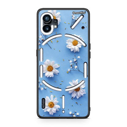 Nothing Phone 1 Real Daisies θήκη από τη Smartfits με σχέδιο στο πίσω μέρος και μαύρο περίβλημα | Smartphone case with colorful back and black bezels by Smartfits