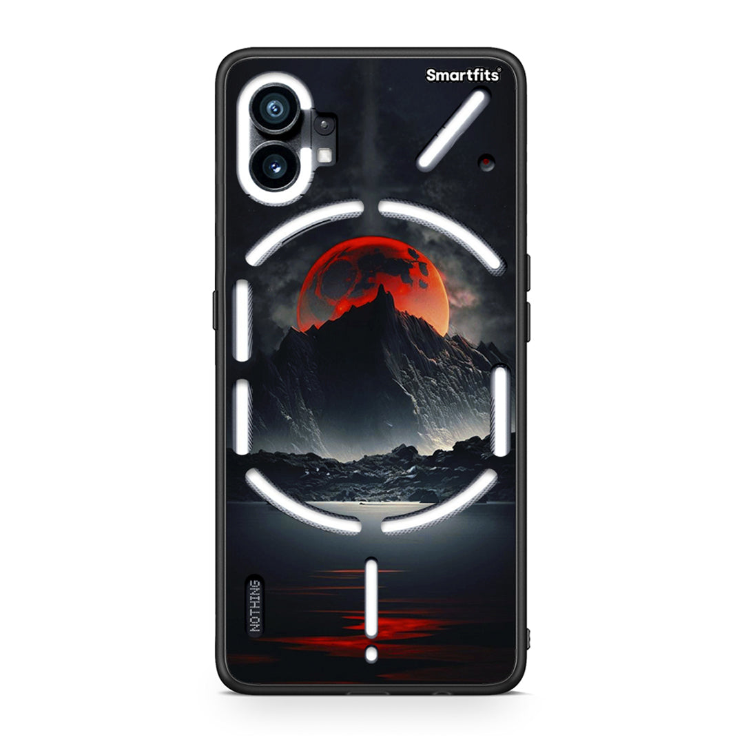 Nothing Phone 1 Red Full Moon θήκη από τη Smartfits με σχέδιο στο πίσω μέρος και μαύρο περίβλημα | Smartphone case with colorful back and black bezels by Smartfits