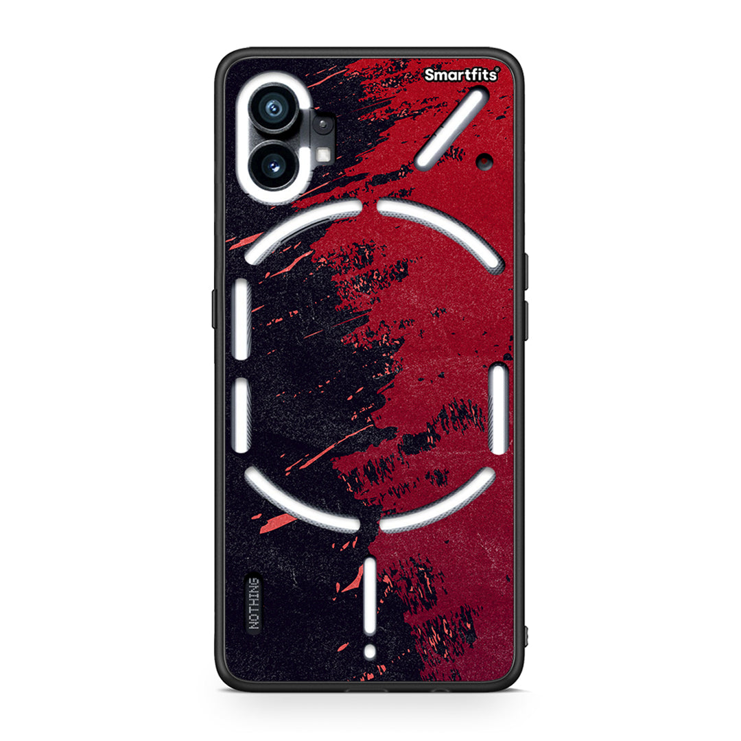 Nothing Phone 1 Red Paint Θήκη Αγίου Βαλεντίνου από τη Smartfits με σχέδιο στο πίσω μέρος και μαύρο περίβλημα | Smartphone case with colorful back and black bezels by Smartfits
