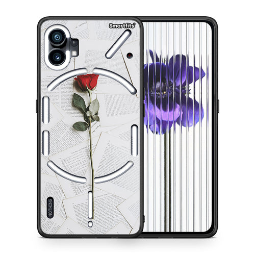 Θήκη Nothing Phone 1 Red Rose από τη Smartfits με σχέδιο στο πίσω μέρος και μαύρο περίβλημα | Nothing Phone 1 Red Rose case with colorful back and black bezels