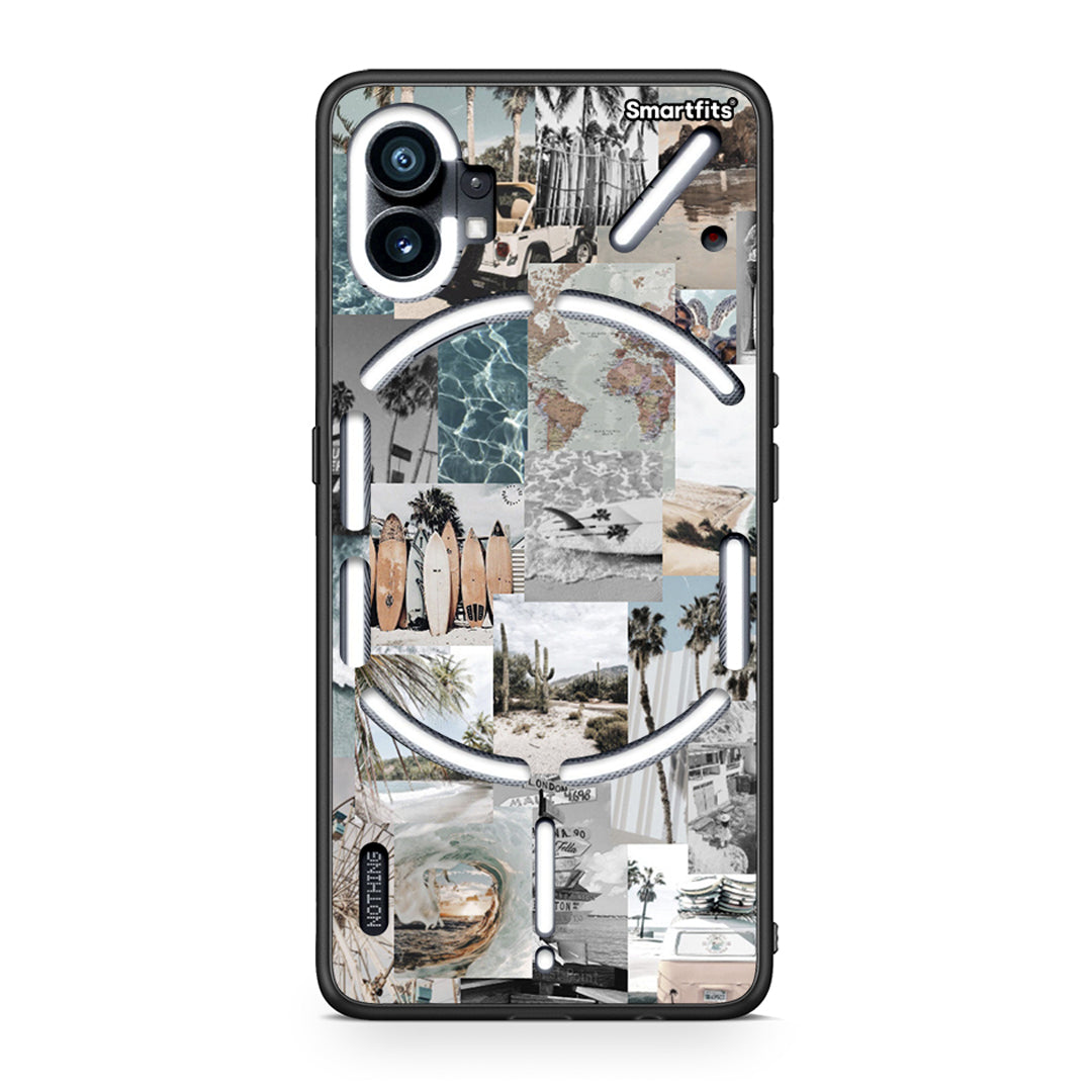 Nothing Phone 1 Retro Beach Life Θήκη από τη Smartfits με σχέδιο στο πίσω μέρος και μαύρο περίβλημα | Smartphone case with colorful back and black bezels by Smartfits