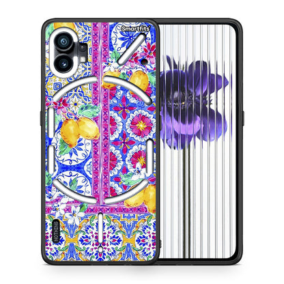 Θήκη Nothing Phone 1 Retro Spring από τη Smartfits με σχέδιο στο πίσω μέρος και μαύρο περίβλημα | Nothing Phone 1 Retro Spring case with colorful back and black bezels