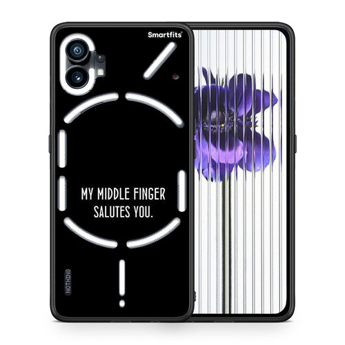 Θήκη Nothing Phone 1 Salute από τη Smartfits με σχέδιο στο πίσω μέρος και μαύρο περίβλημα | Nothing Phone 1 Salute case with colorful back and black bezels