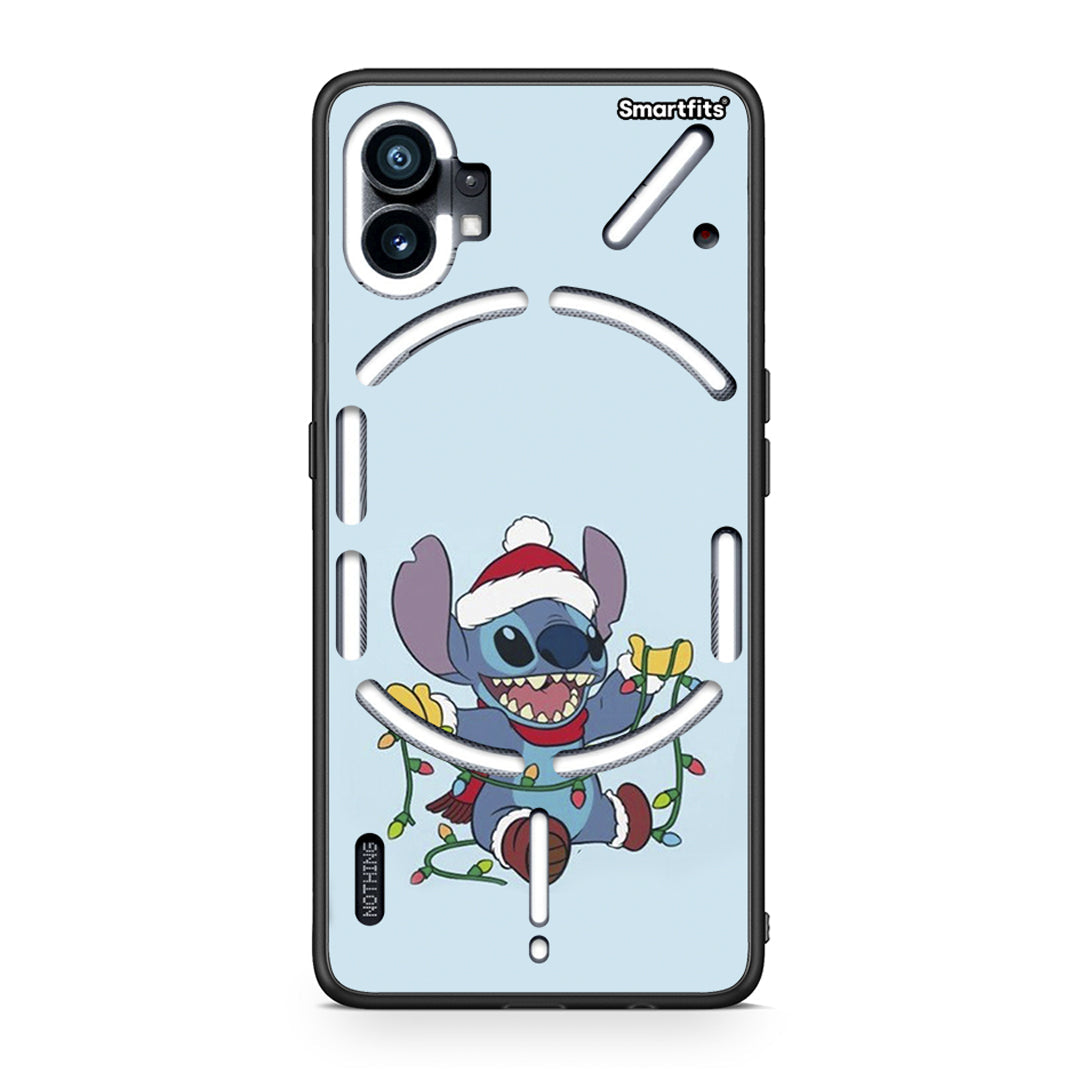 Nothing Phone 1 Santa Stich θήκη από τη Smartfits με σχέδιο στο πίσω μέρος και μαύρο περίβλημα | Smartphone case with colorful back and black bezels by Smartfits