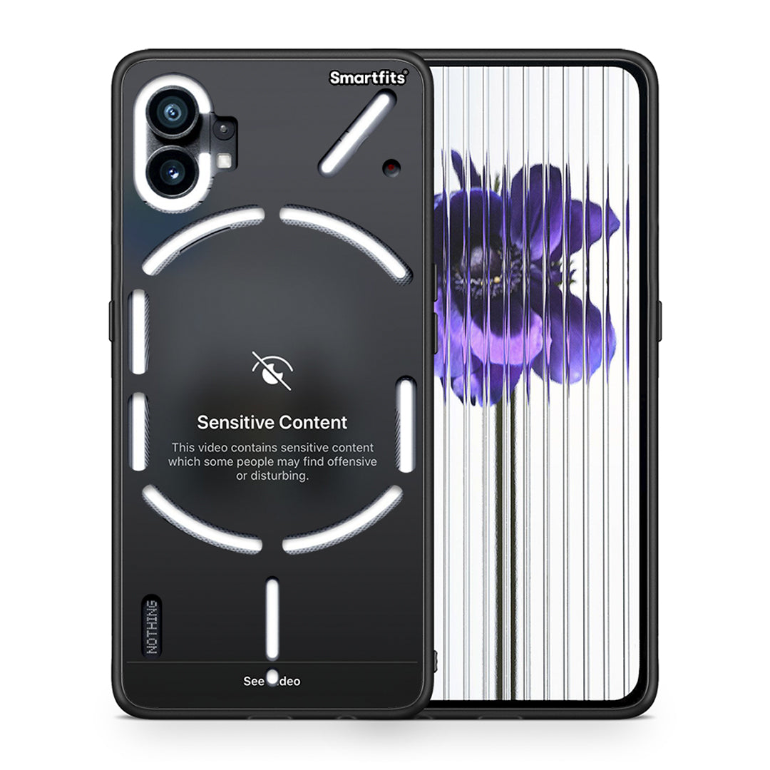 Θήκη Nothing Phone 1 Sensitive Content από τη Smartfits με σχέδιο στο πίσω μέρος και μαύρο περίβλημα | Nothing Phone 1 Sensitive Content case with colorful back and black bezels