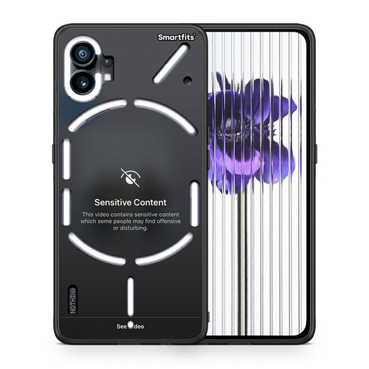 Θήκη Nothing Phone 1 Sensitive Content από τη Smartfits με σχέδιο στο πίσω μέρος και μαύρο περίβλημα | Nothing Phone 1 Sensitive Content case with colorful back and black bezels