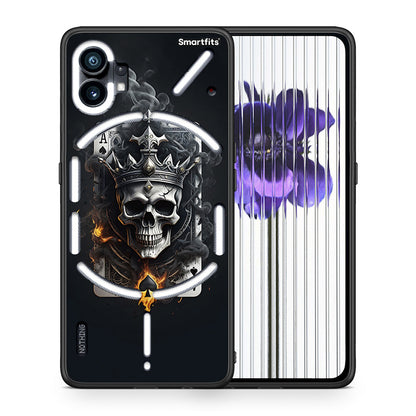 Θήκη Nothing Phone 1 Skull King Ace από τη Smartfits με σχέδιο στο πίσω μέρος και μαύρο περίβλημα | Nothing Phone 1 Skull King Ace case with colorful back and black bezels