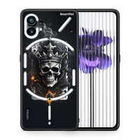 Thumbnail for Θήκη Nothing Phone 1 Skull King Ace από τη Smartfits με σχέδιο στο πίσω μέρος και μαύρο περίβλημα | Nothing Phone 1 Skull King Ace case with colorful back and black bezels