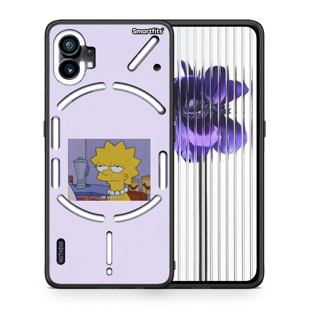 Θήκη Nothing Phone 1 So Happy από τη Smartfits με σχέδιο στο πίσω μέρος και μαύρο περίβλημα | Nothing Phone 1 So Happy case with colorful back and black bezels