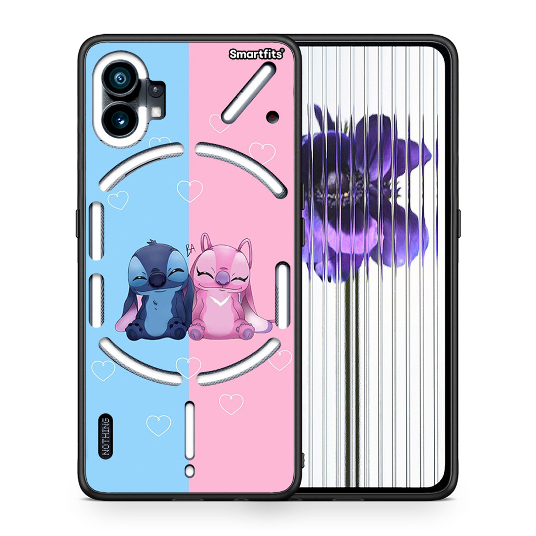 Θήκη Nothing Phone 1 Stitch And Angel από τη Smartfits με σχέδιο στο πίσω μέρος και μαύρο περίβλημα | Nothing Phone 1 Stitch And Angel case with colorful back and black bezels