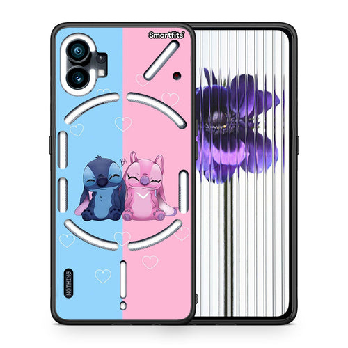 Θήκη Nothing Phone 1 Stitch And Angel από τη Smartfits με σχέδιο στο πίσω μέρος και μαύρο περίβλημα | Nothing Phone 1 Stitch And Angel case with colorful back and black bezels