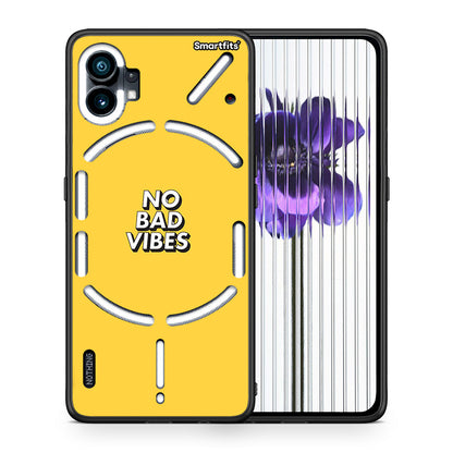 Θήκη Nothing Phone 1 Vibes Text από τη Smartfits με σχέδιο στο πίσω μέρος και μαύρο περίβλημα | Nothing Phone 1 Vibes Text case with colorful back and black bezels