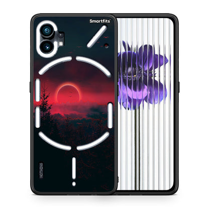 Θήκη Nothing Phone 1 Sunset Tropic από τη Smartfits με σχέδιο στο πίσω μέρος και μαύρο περίβλημα | Nothing Phone 1 Sunset Tropic case with colorful back and black bezels