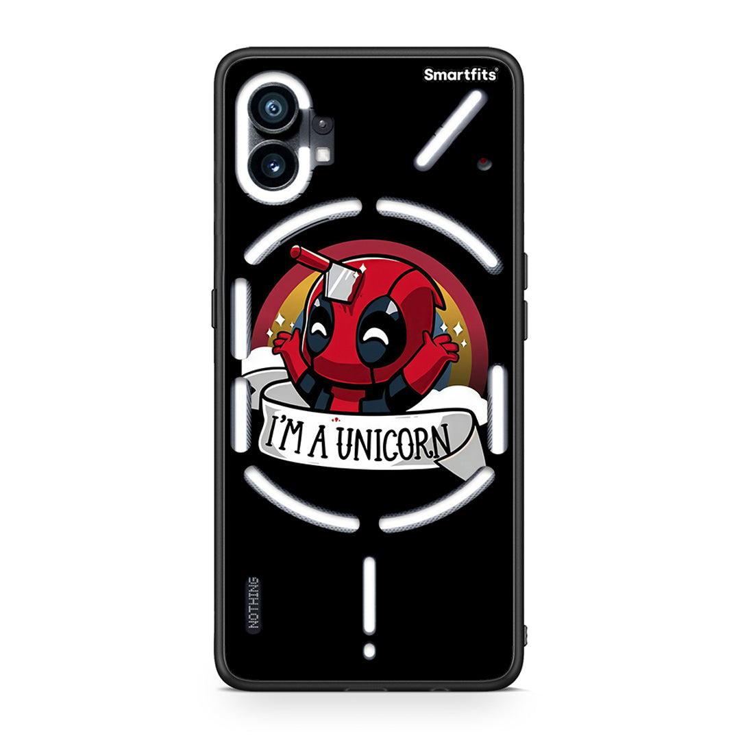 Nothing Phone 1 Unicorn Deadpool θήκη από τη Smartfits με σχέδιο στο πίσω μέρος και μαύρο περίβλημα | Smartphone case with colorful back and black bezels by Smartfits