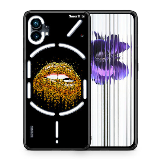 Θήκη Nothing Phone 1 Golden Valentine από τη Smartfits με σχέδιο στο πίσω μέρος και μαύρο περίβλημα | Nothing Phone 1 Golden Valentine case with colorful back and black bezels