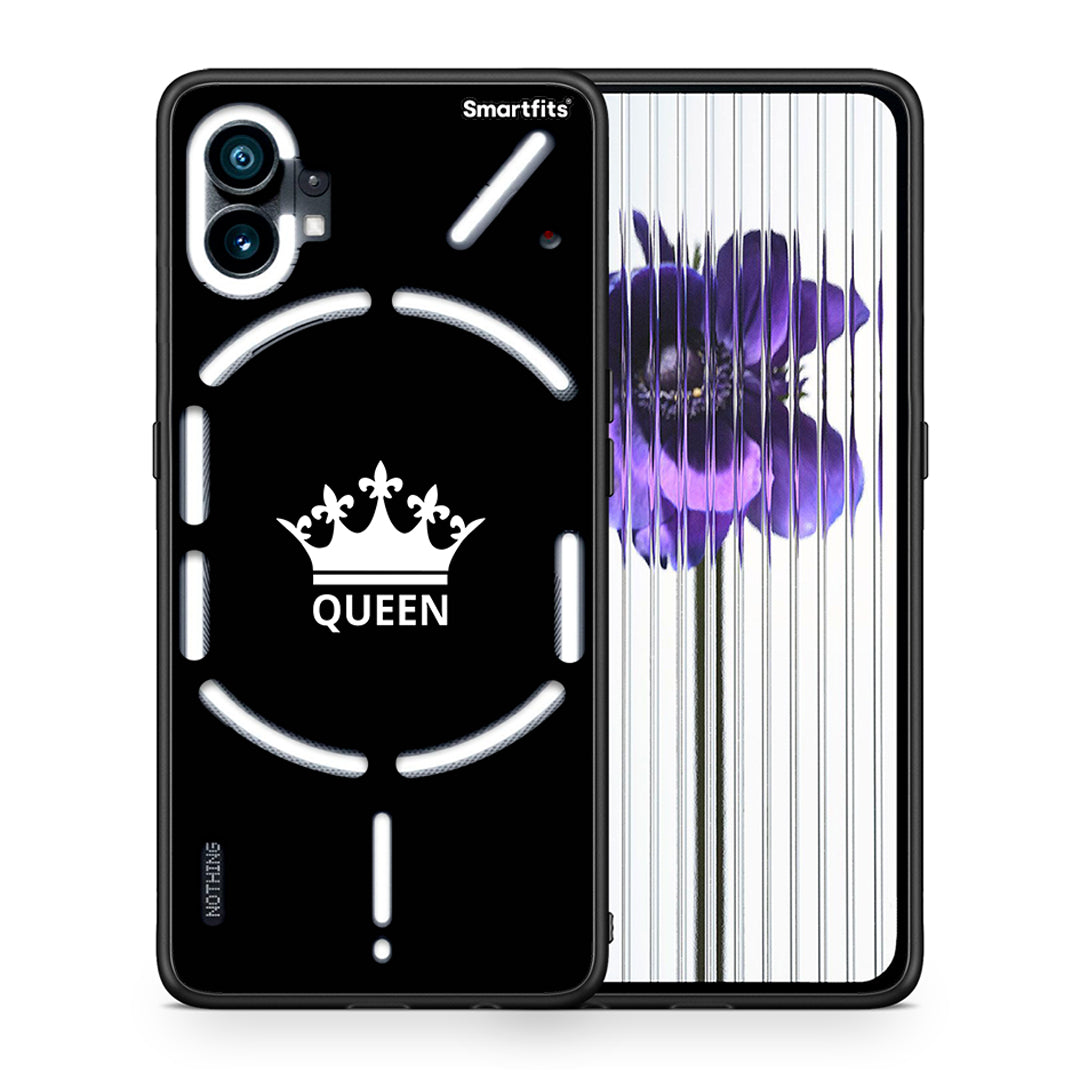 Θήκη Nothing Phone 1 Queen Valentine από τη Smartfits με σχέδιο στο πίσω μέρος και μαύρο περίβλημα | Nothing Phone 1 Queen Valentine case with colorful back and black bezels