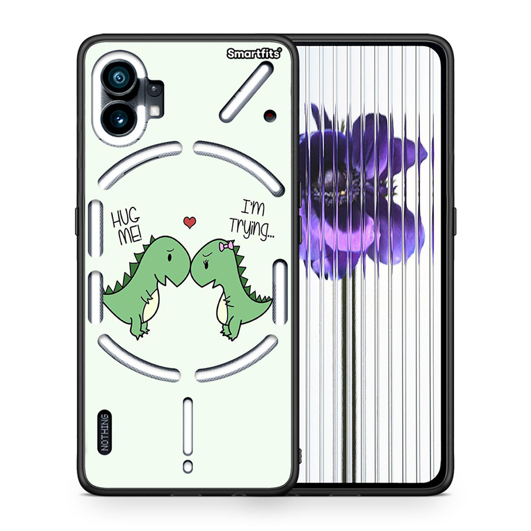 Θήκη Nothing Phone 1 Rex Valentine από τη Smartfits με σχέδιο στο πίσω μέρος και μαύρο περίβλημα | Nothing Phone 1 Rex Valentine case with colorful back and black bezels