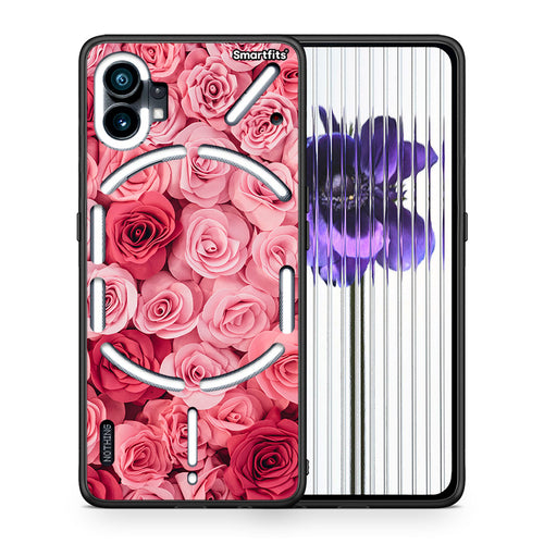 Θήκη Nothing Phone 1 RoseGarden Valentine από τη Smartfits με σχέδιο στο πίσω μέρος και μαύρο περίβλημα | Nothing Phone 1 RoseGarden Valentine case with colorful back and black bezels