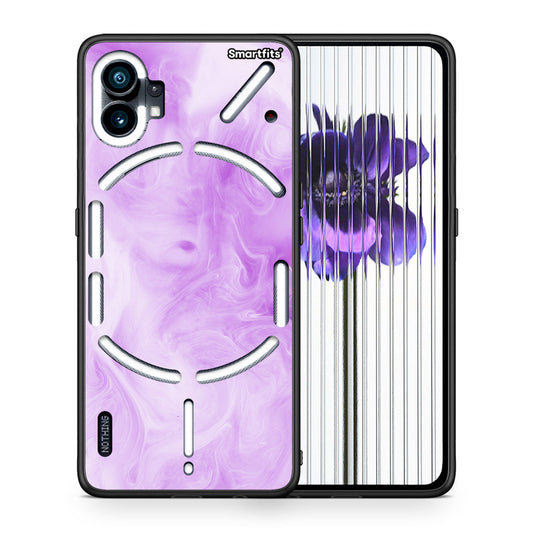 Θήκη Nothing Phone 1 Lavender Watercolor από τη Smartfits με σχέδιο στο πίσω μέρος και μαύρο περίβλημα | Nothing Phone 1 Lavender Watercolor case with colorful back and black bezels