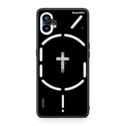 Nothing Phone 1 White Cross θήκη από τη Smartfits με σχέδιο στο πίσω μέρος και μαύρο περίβλημα | Smartphone case with colorful back and black bezels by Smartfits