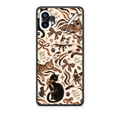 Θήκη Nothing Phone 1 Wild Cats and Animal Print Collage από τη Smartfits με σχέδιο στο πίσω μέρος και μαύρο περίβλημα | Nothing Phone 1 Wild Cats and Animal Print Collage case with colorful back and black bezels