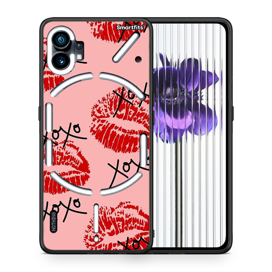 Θήκη Nothing Phone 1 XOXO Lips από τη Smartfits με σχέδιο στο πίσω μέρος και μαύρο περίβλημα | Nothing Phone 1 XOXO Lips case with colorful back and black bezels