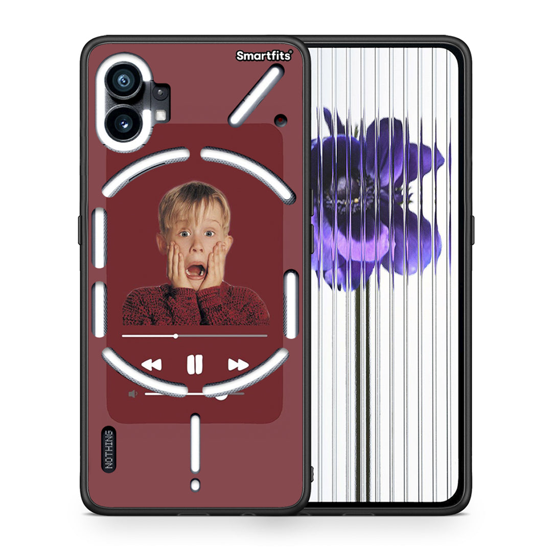 Θήκη Nothing Phone 1 Xmas Alone Music από τη Smartfits με σχέδιο στο πίσω μέρος και μαύρο περίβλημα | Nothing Phone 1 Xmas Alone Music case with colorful back and black bezels