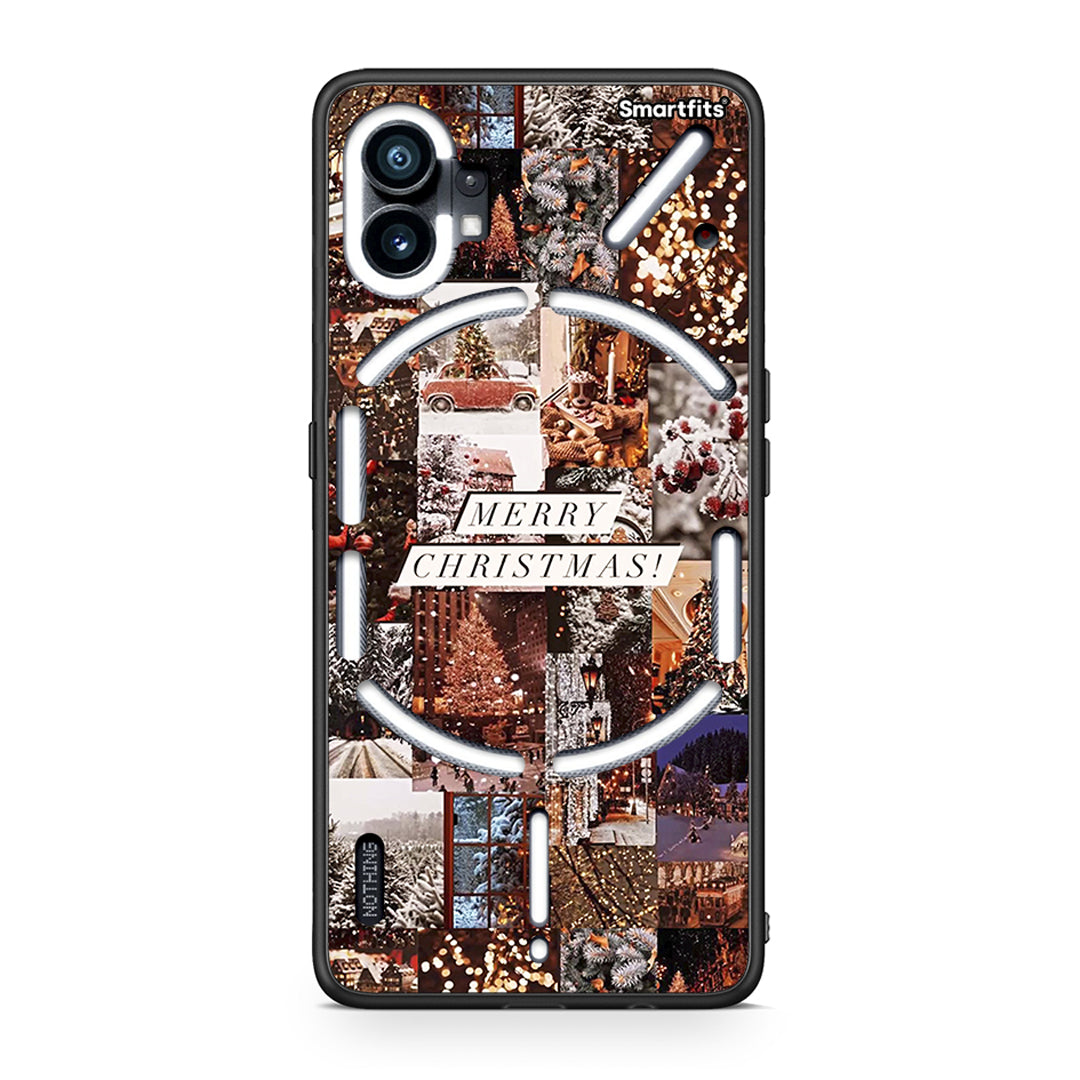 Nothing Phone 1 Xmas Collage θήκη από τη Smartfits με σχέδιο στο πίσω μέρος και μαύρο περίβλημα | Smartphone case with colorful back and black bezels by Smartfits