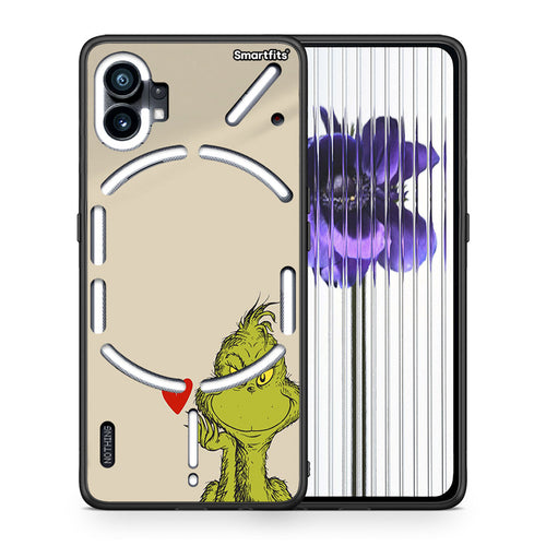 Θήκη Nothing Phone 1 Xmas Grinch από τη Smartfits με σχέδιο στο πίσω μέρος και μαύρο περίβλημα | Nothing Phone 1 Xmas Grinch case with colorful back and black bezels