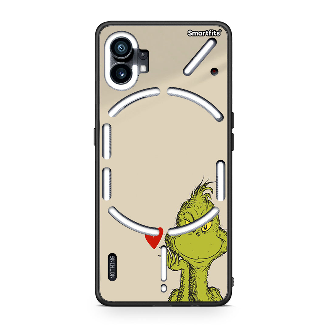 Nothing Phone 1 Xmas Grinch θήκη από τη Smartfits με σχέδιο στο πίσω μέρος και μαύρο περίβλημα | Smartphone case with colorful back and black bezels by Smartfits