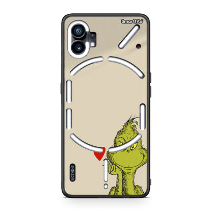 Nothing Phone 1 Xmas Grinch θήκη από τη Smartfits με σχέδιο στο πίσω μέρος και μαύρο περίβλημα | Smartphone case with colorful back and black bezels by Smartfits