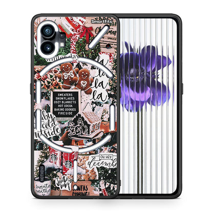 Θήκη Nothing Phone 1 Xmas Habbits από τη Smartfits με σχέδιο στο πίσω μέρος και μαύρο περίβλημα | Nothing Phone 1 Xmas Habbits case with colorful back and black bezels