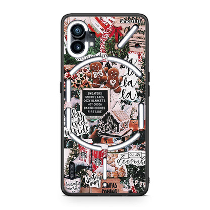 Nothing Phone 1 Xmas Habbits θήκη από τη Smartfits με σχέδιο στο πίσω μέρος και μαύρο περίβλημα | Smartphone case with colorful back and black bezels by Smartfits
