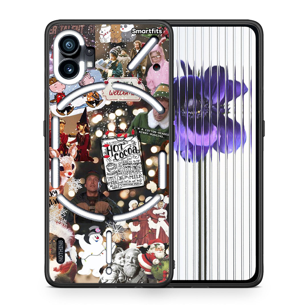 Θήκη Nothing Phone 1 Xmas Movies από τη Smartfits με σχέδιο στο πίσω μέρος και μαύρο περίβλημα | Nothing Phone 1 Xmas Movies case with colorful back and black bezels