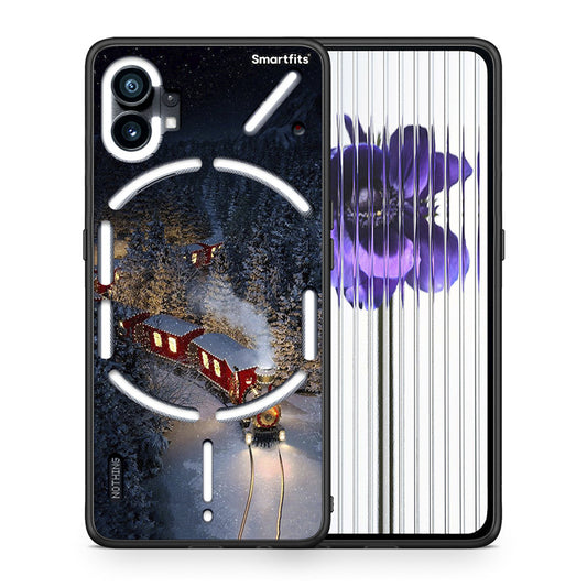 Θήκη Nothing Phone 1 Xmas Train από τη Smartfits με σχέδιο στο πίσω μέρος και μαύρο περίβλημα | Nothing Phone 1 Xmas Train case with colorful back and black bezels