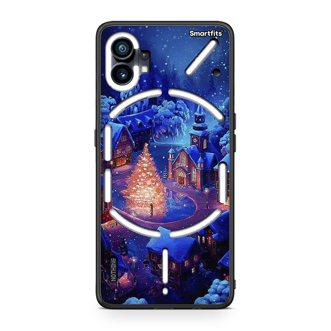 Nothing Phone 1 Xmas Village θήκη από τη Smartfits με σχέδιο στο πίσω μέρος και μαύρο περίβλημα | Smartphone case with colorful back and black bezels by Smartfits