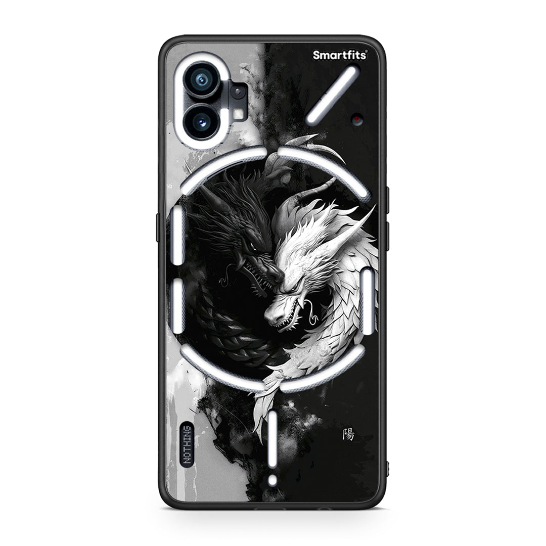 Nothing Phone 1 Yin Yang Θήκη από τη Smartfits με σχέδιο στο πίσω μέρος και μαύρο περίβλημα | Smartphone case with colorful back and black bezels by Smartfits