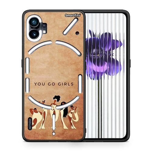 Θήκη Nothing Phone 1 You Go Girl από τη Smartfits με σχέδιο στο πίσω μέρος και μαύρο περίβλημα | Nothing Phone 1 You Go Girl case with colorful back and black bezels