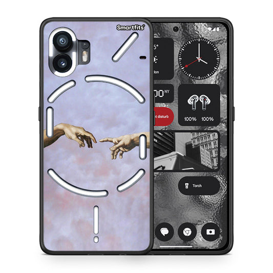 Θήκη Nothing Phone 2 Adam Hand από τη Smartfits με σχέδιο στο πίσω μέρος και μαύρο περίβλημα | Nothing Phone 2 Adam Hand case with colorful back and black bezels