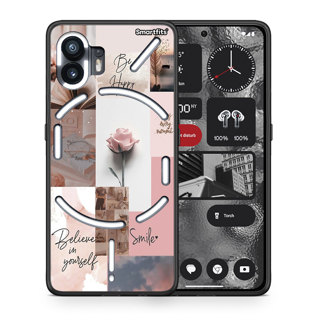 Θήκη Nothing Phone 2 Aesthetic Collage από τη Smartfits με σχέδιο στο πίσω μέρος και μαύρο περίβλημα | Nothing Phone 2 Aesthetic Collage case with colorful back and black bezels