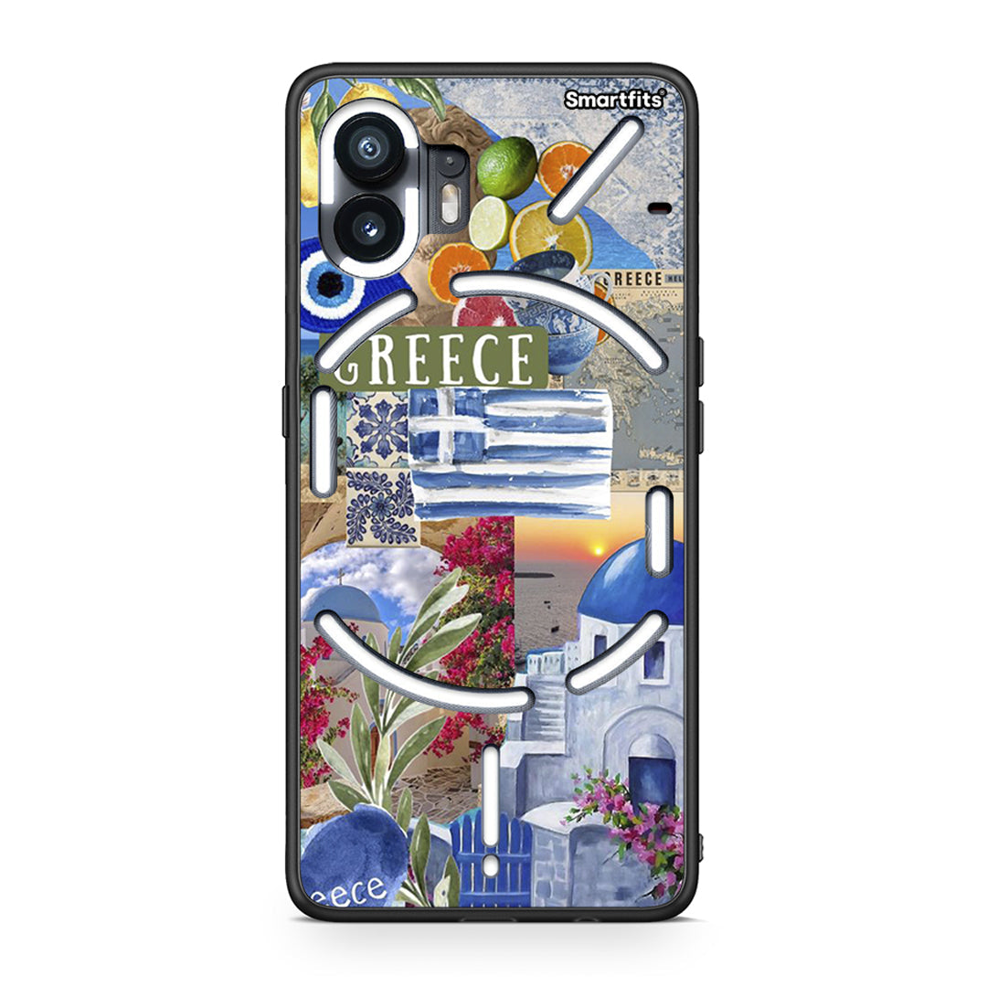 Nothing Phone 2 All Greek Θήκη από τη Smartfits με σχέδιο στο πίσω μέρος και μαύρο περίβλημα | Smartphone case with colorful back and black bezels by Smartfits