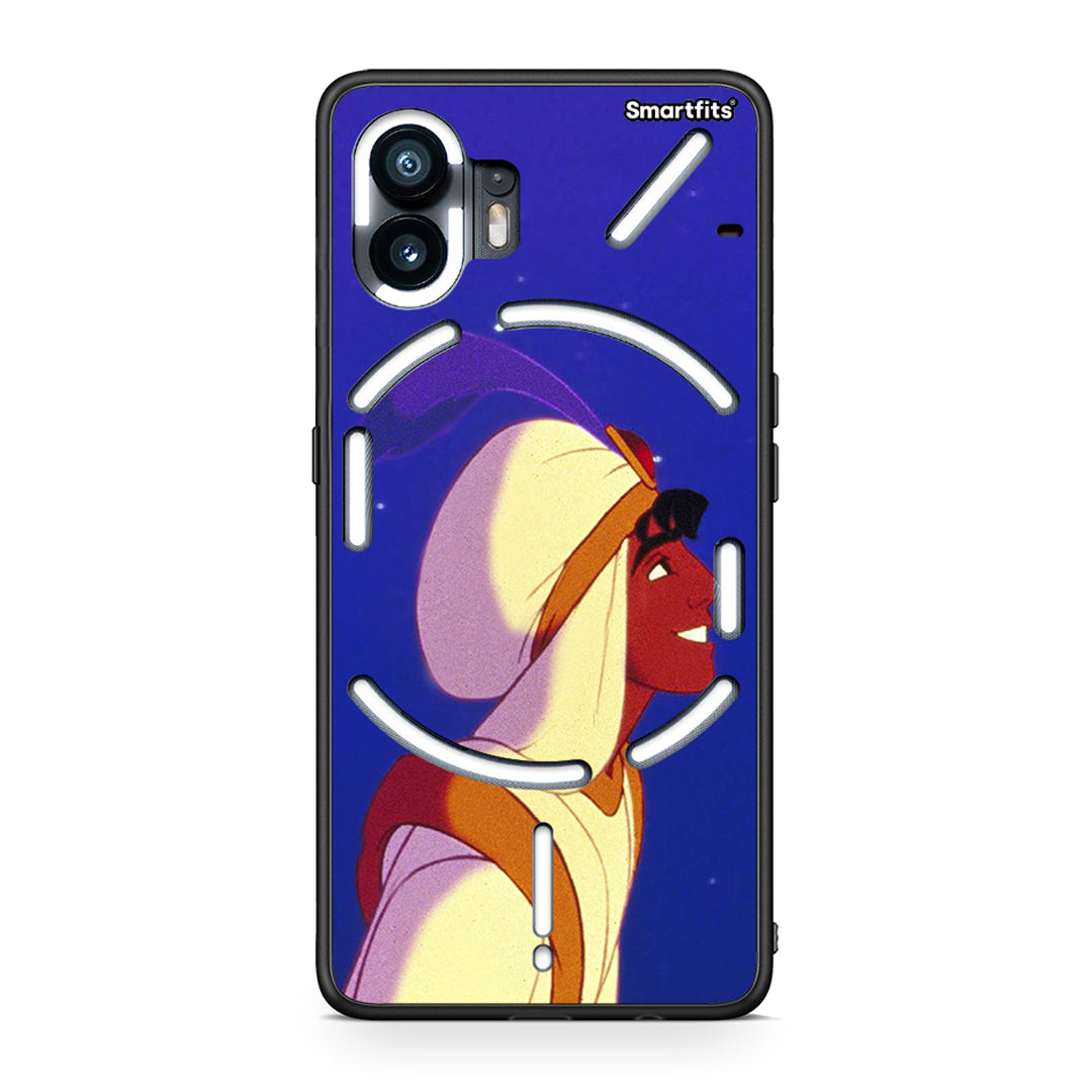 Nothing Phone 2 Alladin And Jasmine Love 1 θήκη από τη Smartfits με σχέδιο στο πίσω μέρος και μαύρο περίβλημα | Smartphone case with colorful back and black bezels by Smartfits