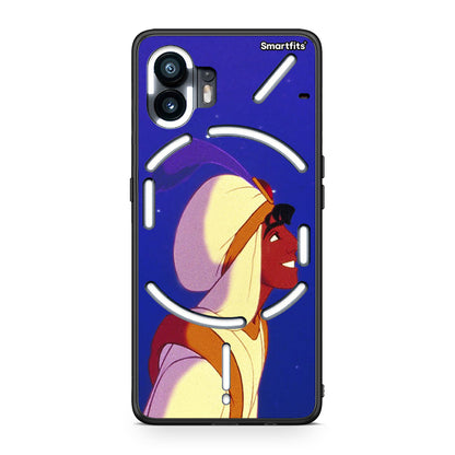 Nothing Phone 2 Alladin And Jasmine Love 1 θήκη από τη Smartfits με σχέδιο στο πίσω μέρος και μαύρο περίβλημα | Smartphone case with colorful back and black bezels by Smartfits