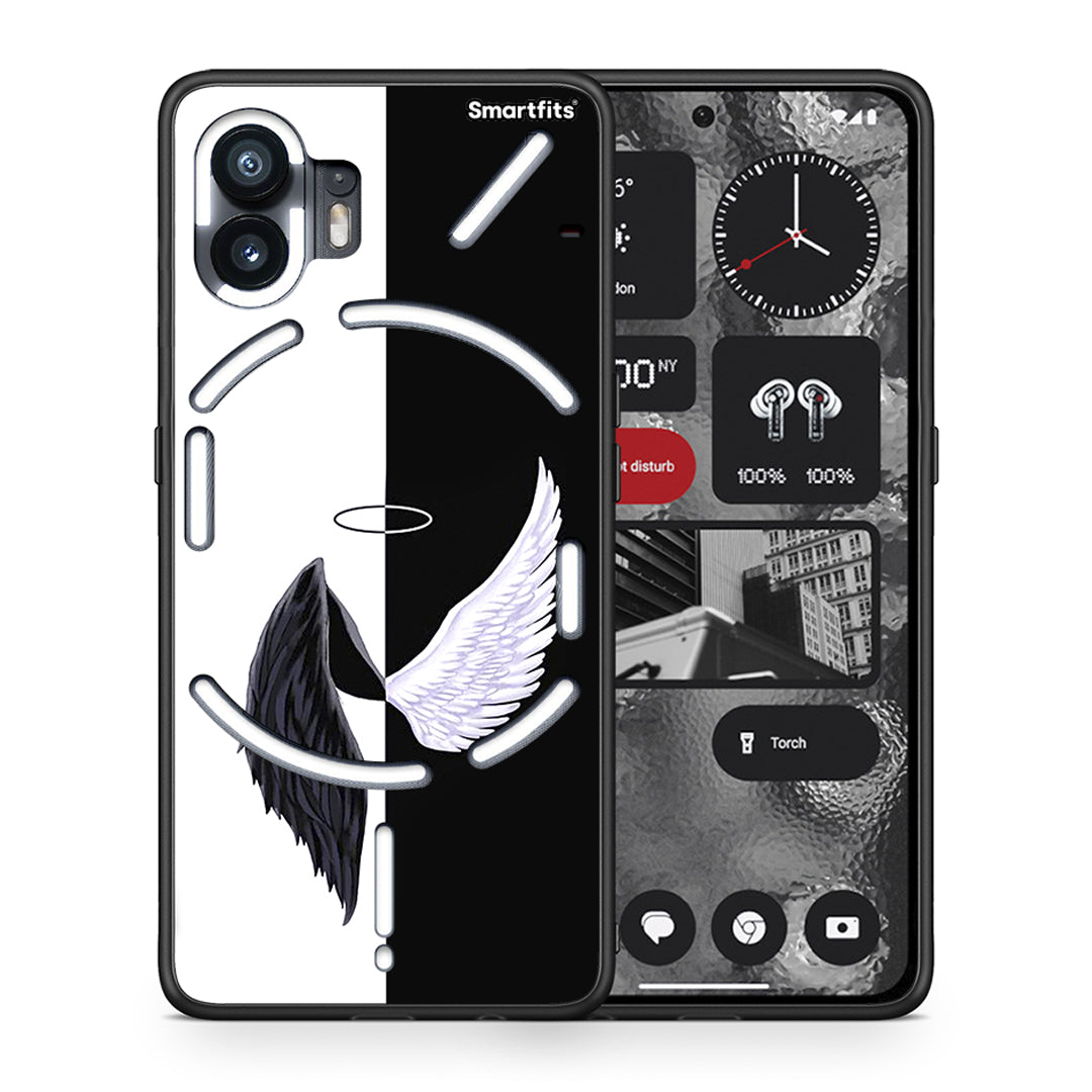 Θήκη Nothing Phone 2 Angels Demons από τη Smartfits με σχέδιο στο πίσω μέρος και μαύρο περίβλημα | Nothing Phone 2 Angels Demons case with colorful back and black bezels