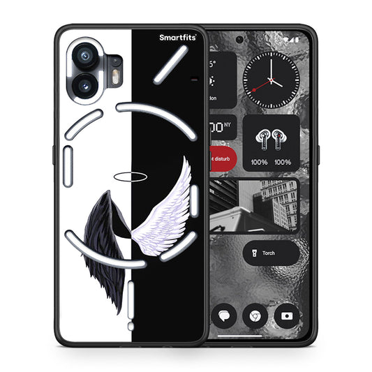 Θήκη Nothing Phone 2 Angels Demons από τη Smartfits με σχέδιο στο πίσω μέρος και μαύρο περίβλημα | Nothing Phone 2 Angels Demons case with colorful back and black bezels
