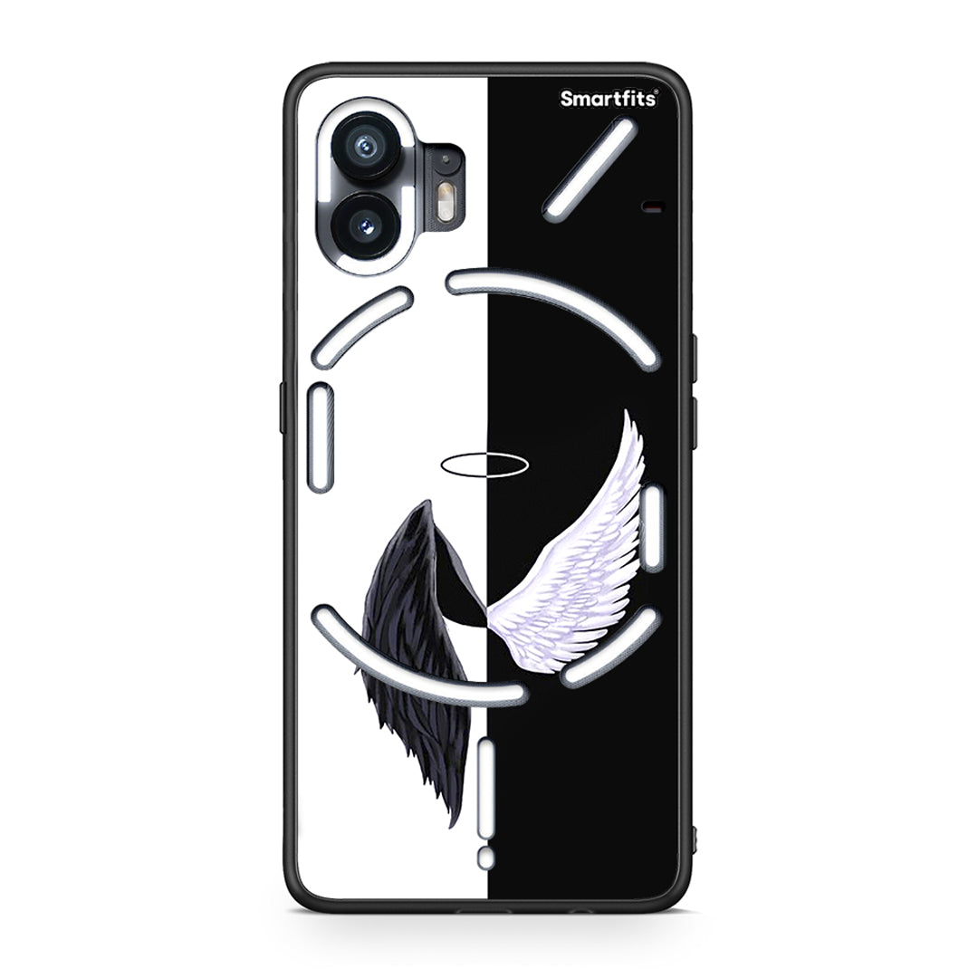 Nothing Phone 2 Angels Demons θήκη από τη Smartfits με σχέδιο στο πίσω μέρος και μαύρο περίβλημα | Smartphone case with colorful back and black bezels by Smartfits