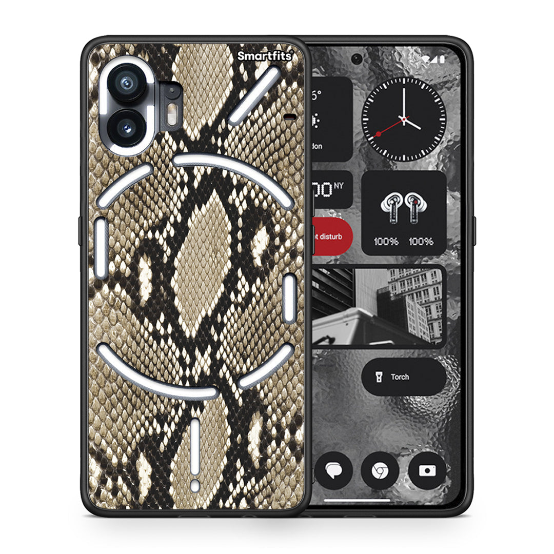 Θήκη Nothing Phone 2 Fashion Snake Animal από τη Smartfits με σχέδιο στο πίσω μέρος και μαύρο περίβλημα | Nothing Phone 2 Fashion Snake Animal case with colorful back and black bezels
